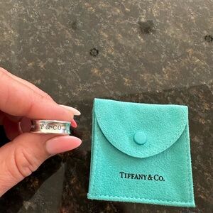 Authentic Vintage Tiffany & Co. 1837 Sterling Silver Ring with original bag.